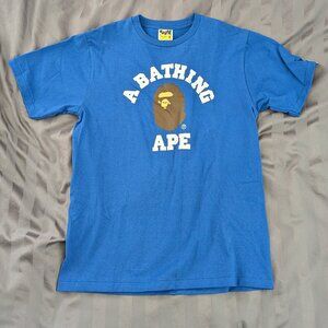 A BATHING APE MEN T-SHIRT COLLEGE TEE MENS